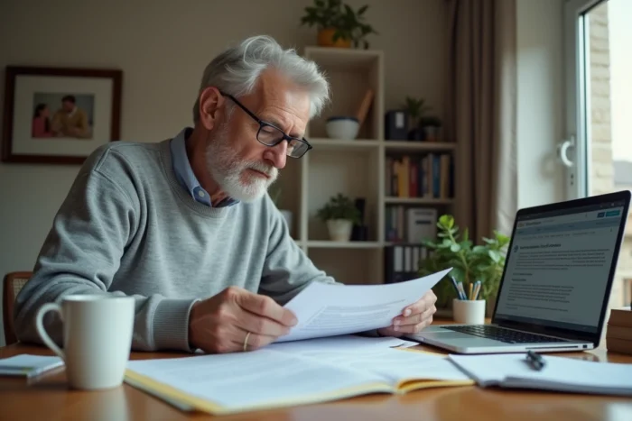 Particulier consultant les documents sur les changements de tarifs et aides à domicile ADMR en 2026