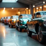 Collection de voitures de collection rares exposées dans un musée automobile privé luxueux
